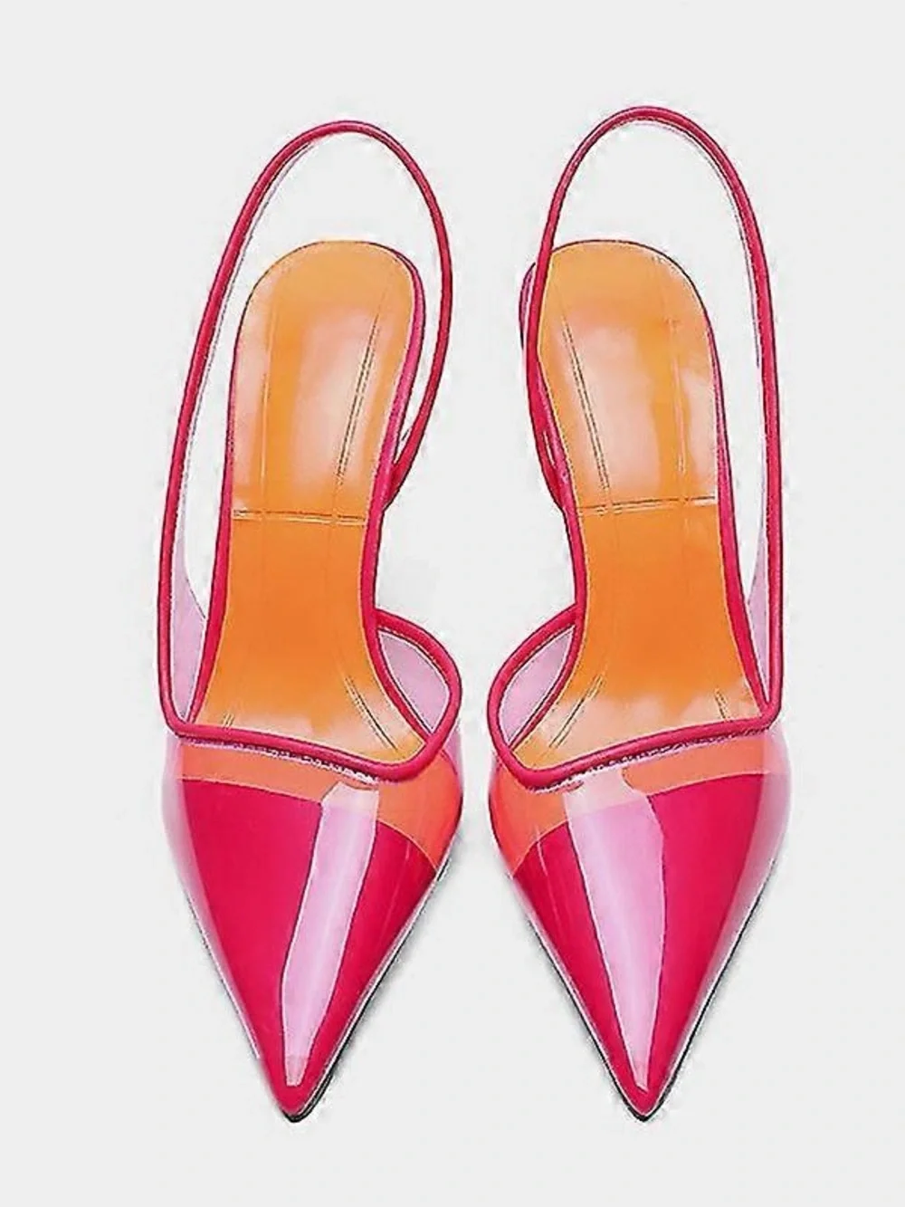 Zara pink vinyl slingback heels - Picture 4 of 6
